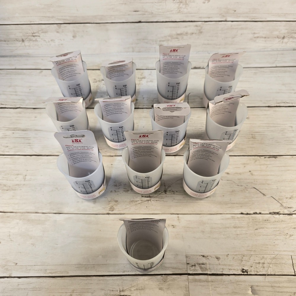 NEW Lot of 12 iSi Basics Flex-it Mini Measuring Cup 2oz 60ml Silicone Flex Spout